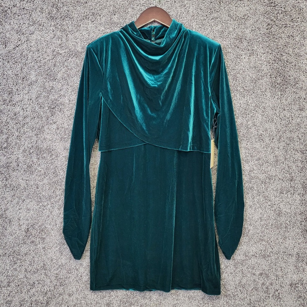 Bailey 44 Ladonia Dress Womens XL Emerald Green NEW Velvet Draped Open Back